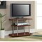 Modern Wood and Metal TV Stand with Open Storage Shelves for Small to Medium TVs
